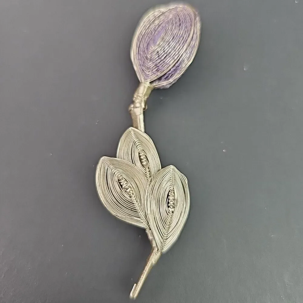 Vintage Wire Work Filigree Floral Brooches Two Different Styles Silver Gold Tone